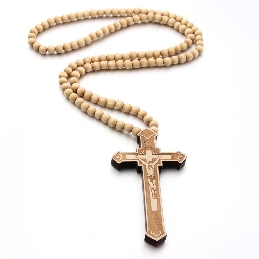 christiandiscipleshop Jesus Cross Wooden Necklace