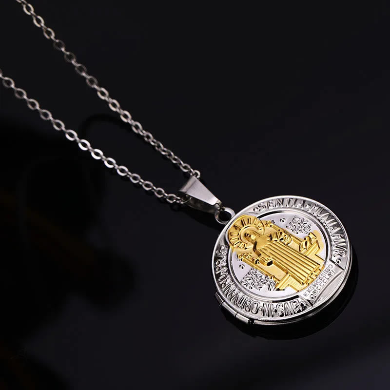 Christianartworkshop Classic St. Benedict Pendant Titanium Necklace