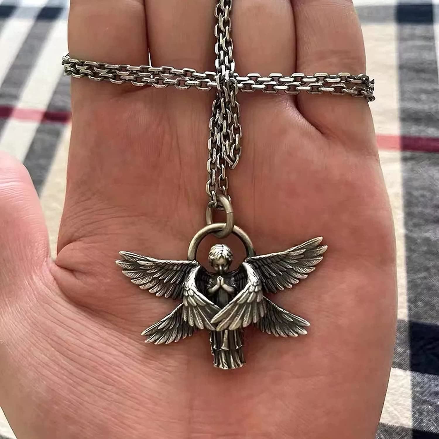 Christiandiscipleshop Praying Angel Wing Pendant Good Luck Necklace