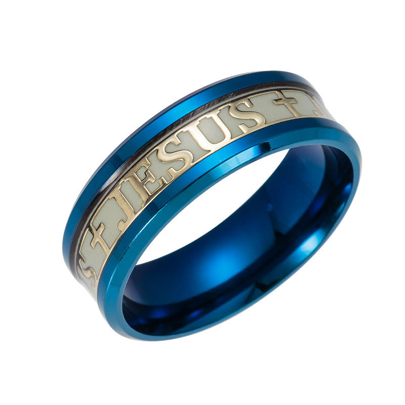 christiandiscipleshop Luminous "JESUS" Printed Stainless Steel Ring