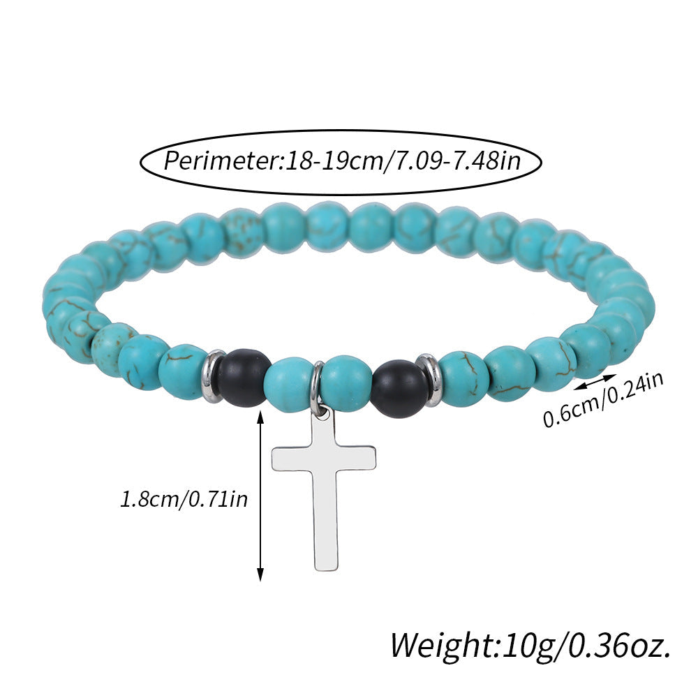 Christianartworkshop Blessing Turquoise Stretch Bracelet