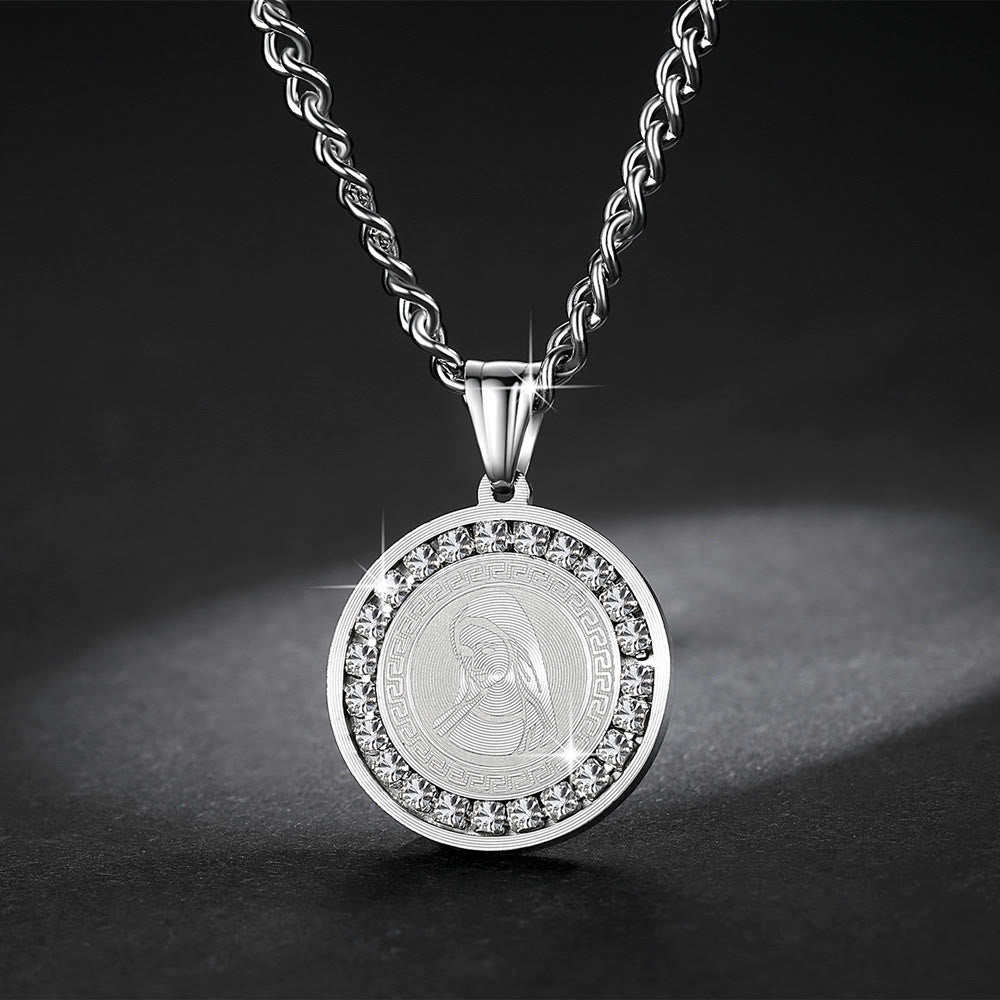 christiandiscipleshop Zircon Set Virgin Mary Titanium Pendant Necklace