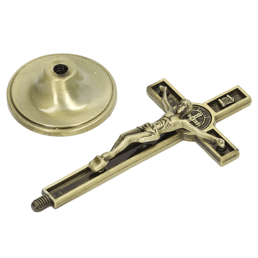 Christiandiscipleshop Classic Style Silver Bronze Alloy Crucifix Stereoscopic Desktop Ornaments