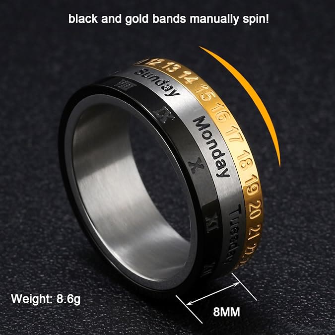 Christianartworkshop "The Genesis" Time and Date Ring: God's Seven Days of Creation