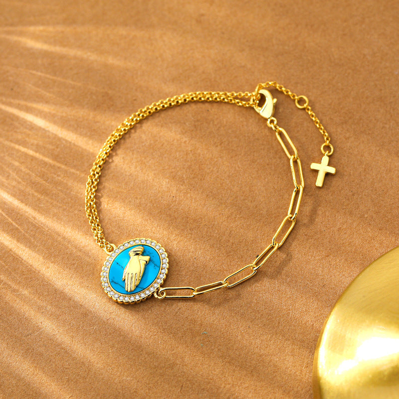 Christiandiscipleshop Praying Hands of Christ Personalized Double Layer Bracelet