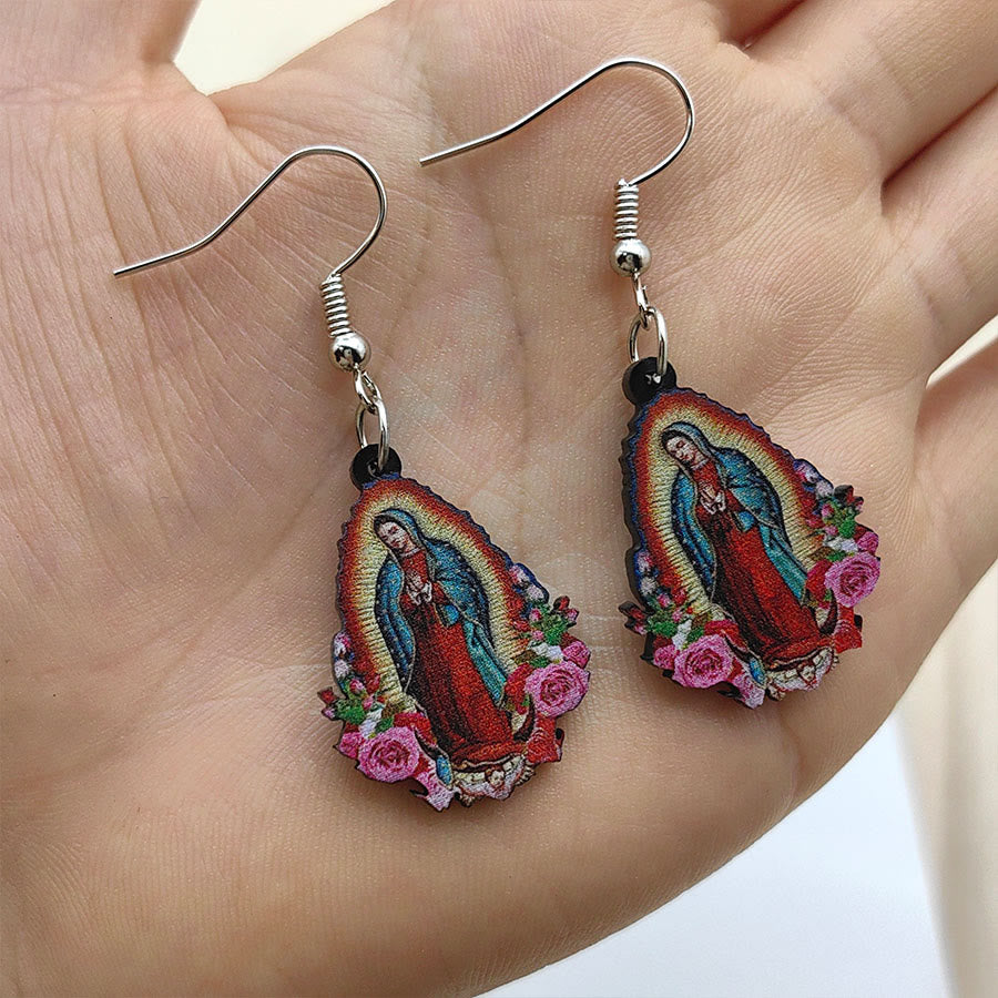 Christiandiscipleshop Our Lady Of Guadalupe Virgin Mary Colorful Earrings
