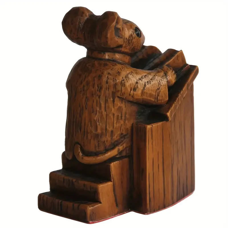 Christiandiscipleshop Rustic Vintage Style Brown Resin Church Mice Stereoscopic Desktop Ornaments