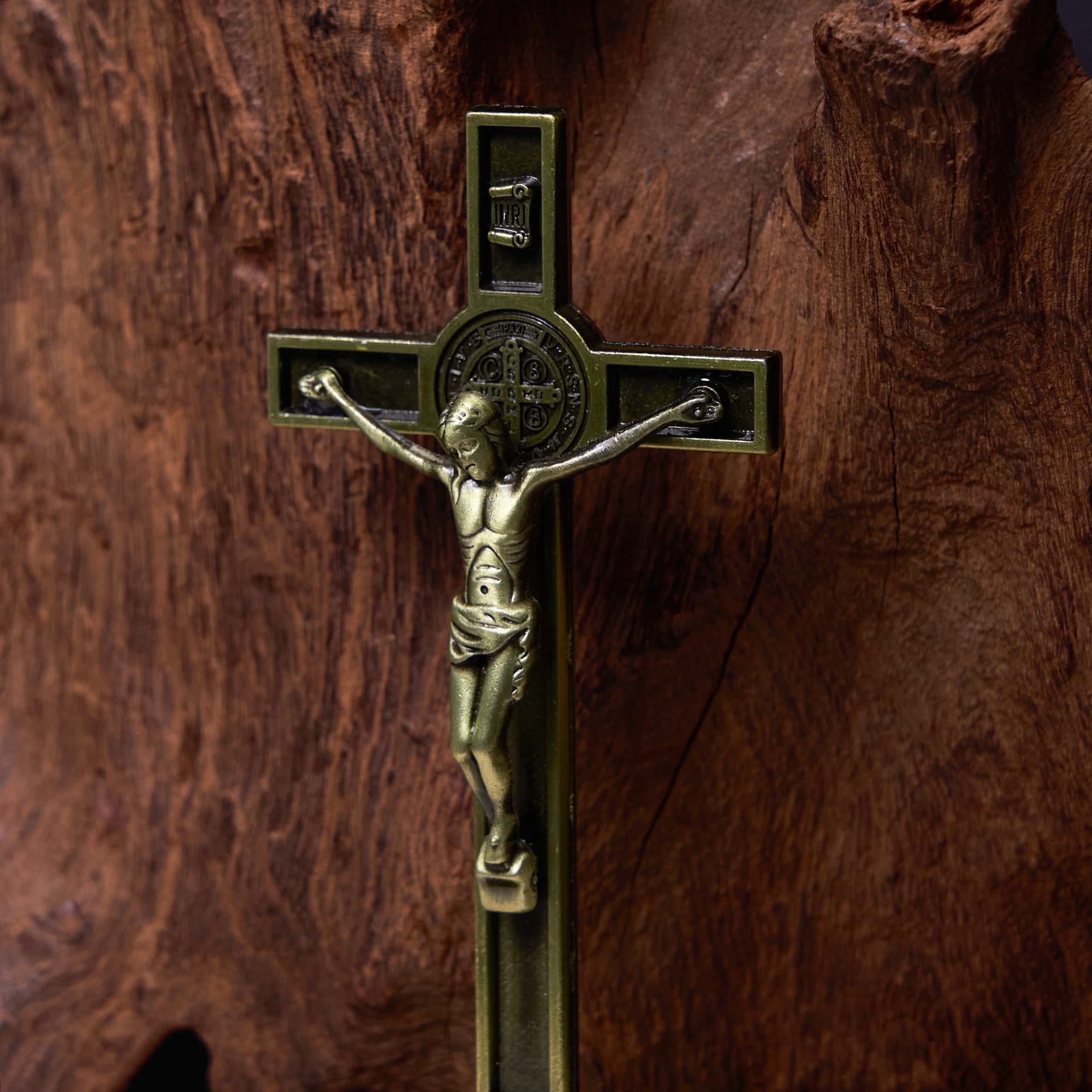 Christiandiscipleshop Classic Style Silver Bronze Alloy Crucifix Stereoscopic Desktop Ornaments