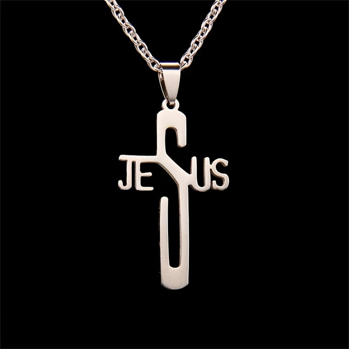 christiandiscipleshop Jesus Christ Cross Chain Stainless Steel Necklace