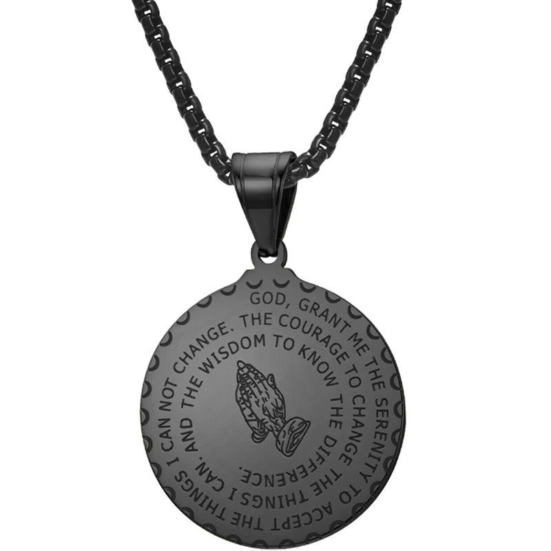 Christiandiscipleshop Praying Hands Round Plaque Necklace