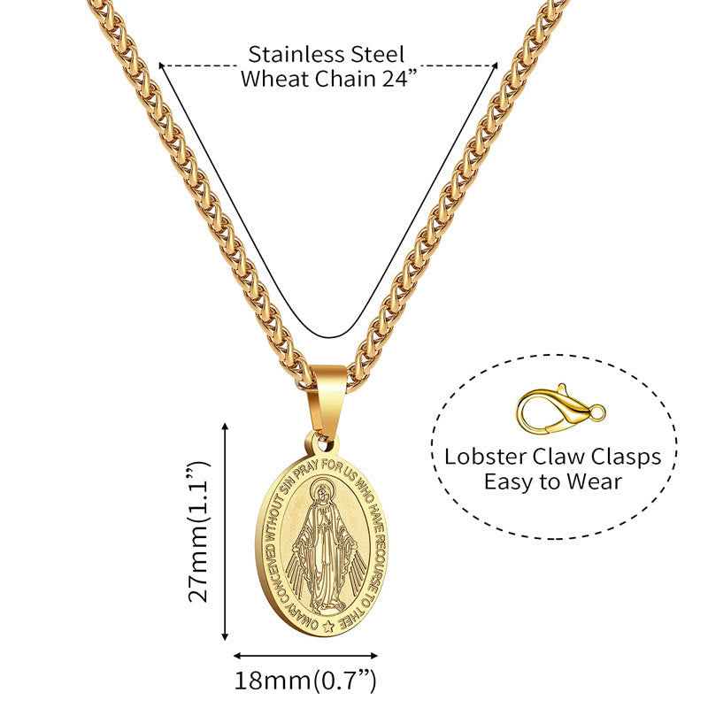 christiandiscipleshop Miraculous Mary Pendant Religion Necklace