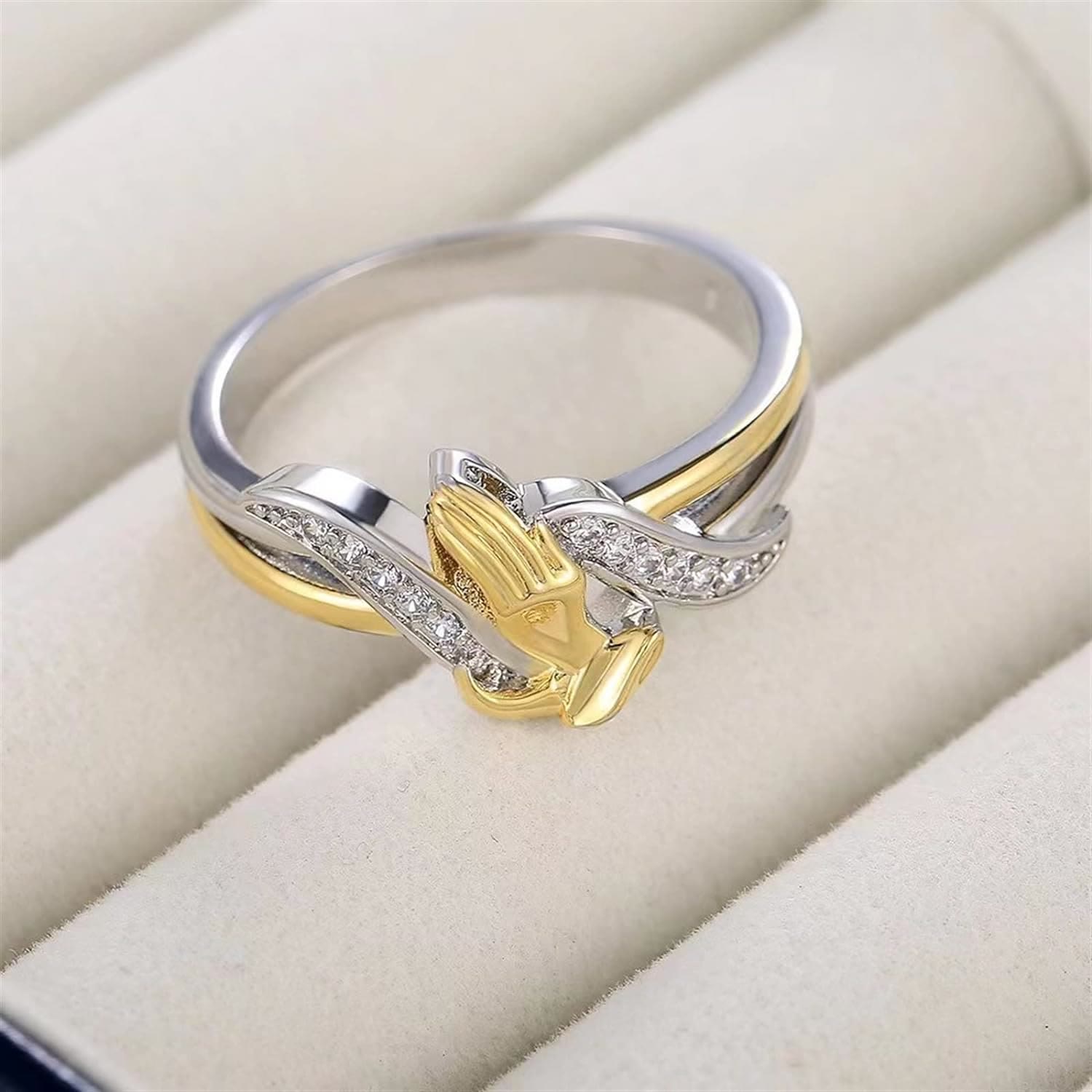 Christiandiscipleshop Praying Hands Gold & Silver Ring