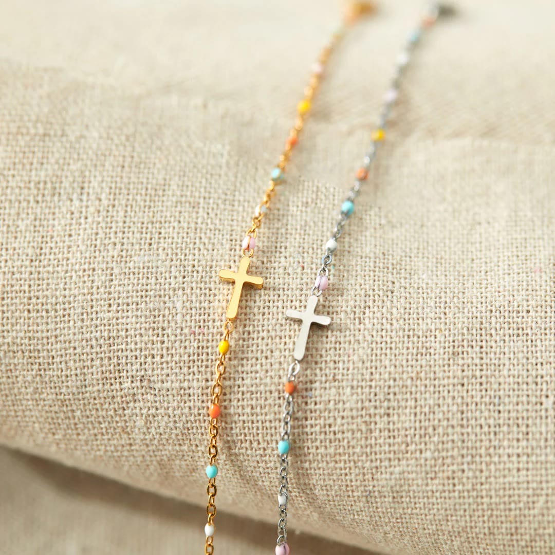 Christiandiscipleshop Delicate Minimalist Cross Bracelet