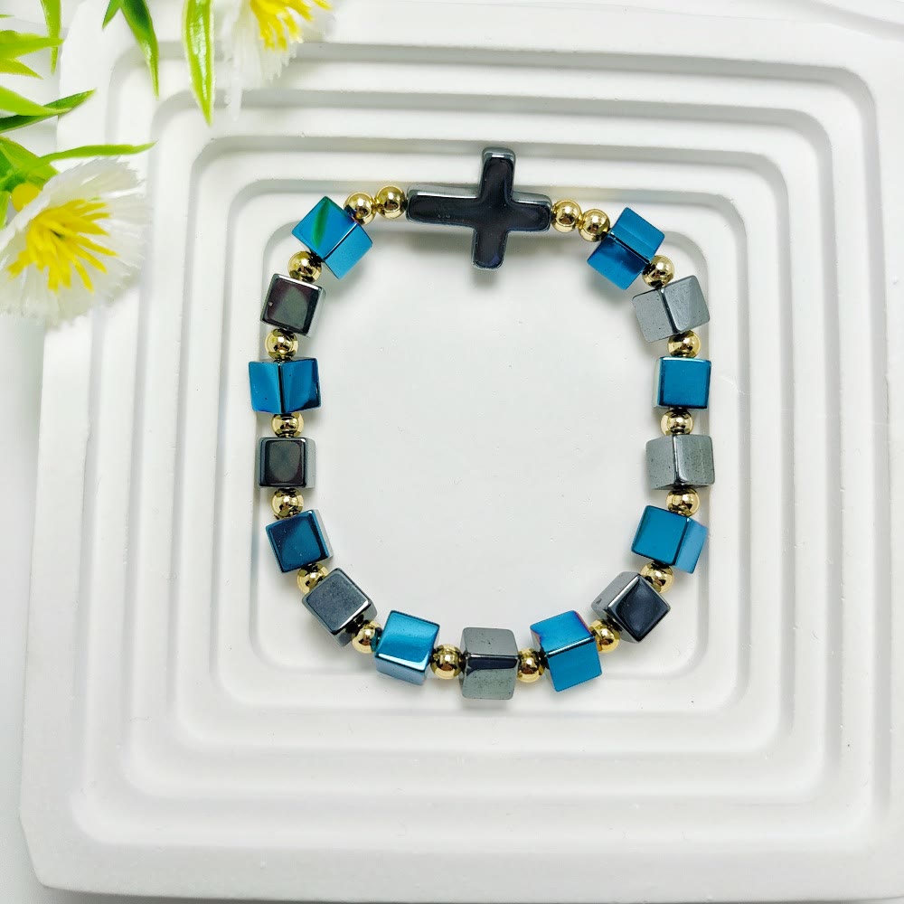 Cross Dazzle Black Sparkle Bracelet