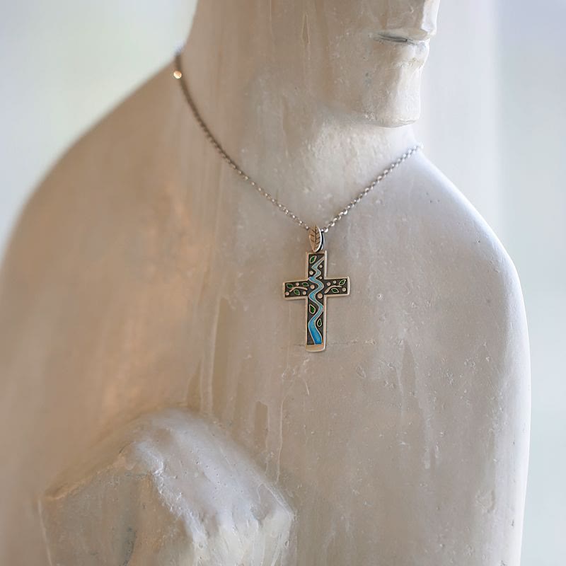 Christiandiscipleshop Fresh Style Creekside Tree Enamel Cross Necklace