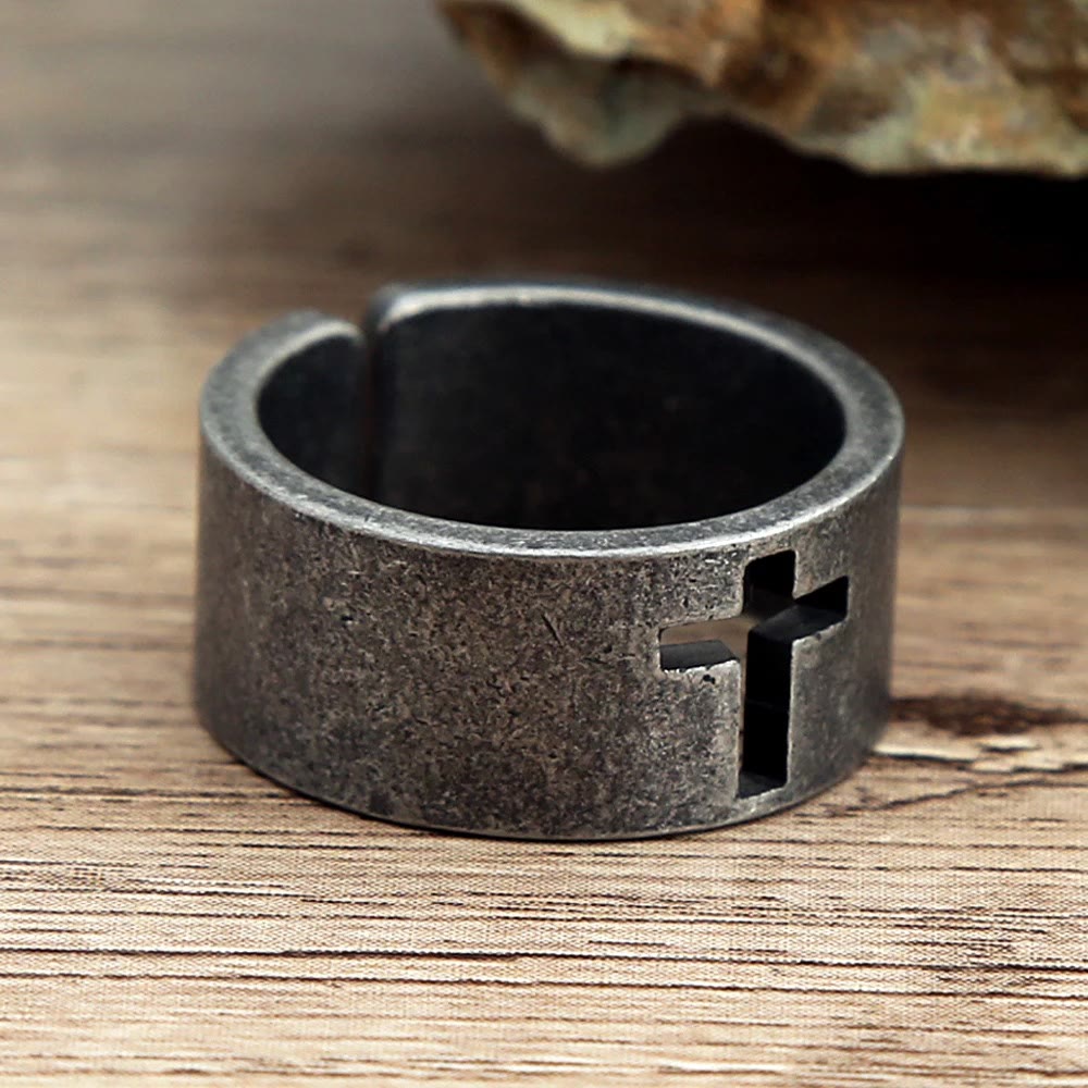 christiandiscipleshop Stainless Steel Antique Punk christiandiscipleshop Cross Ring