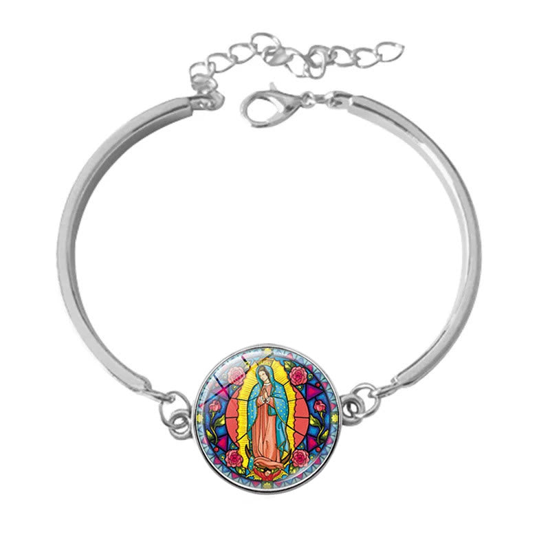 Christiandiscipleshop Santa Maria Our Lady Religious Glass Jewelry Set