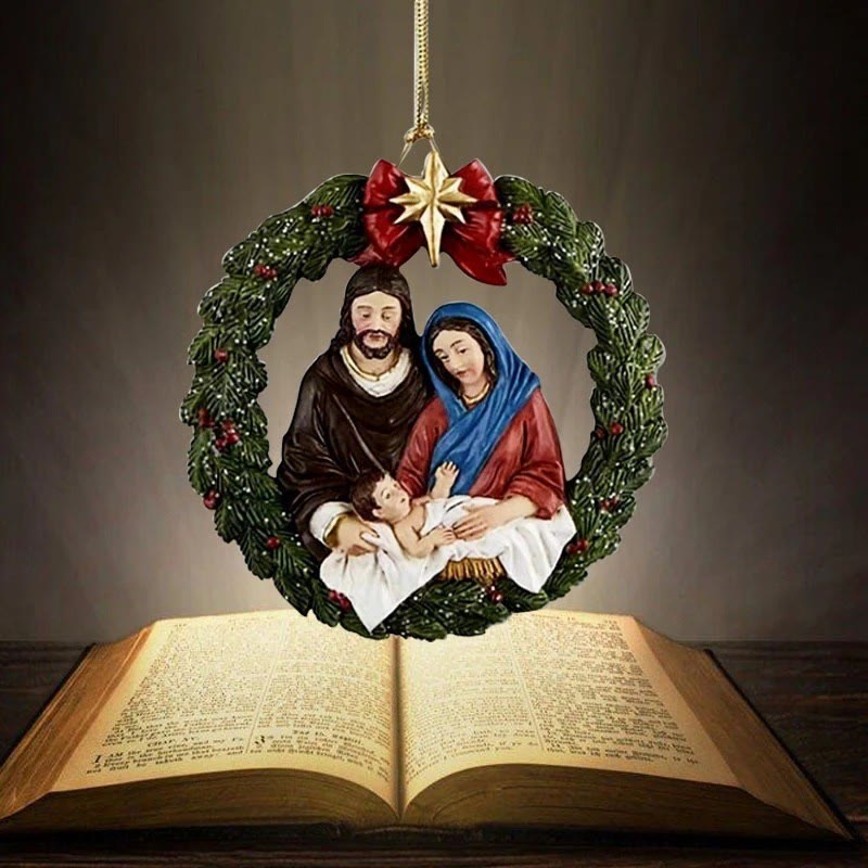 Christiandiscipleshop Colored Resin Model Style Holy Family Christmas Parasite Ornaments