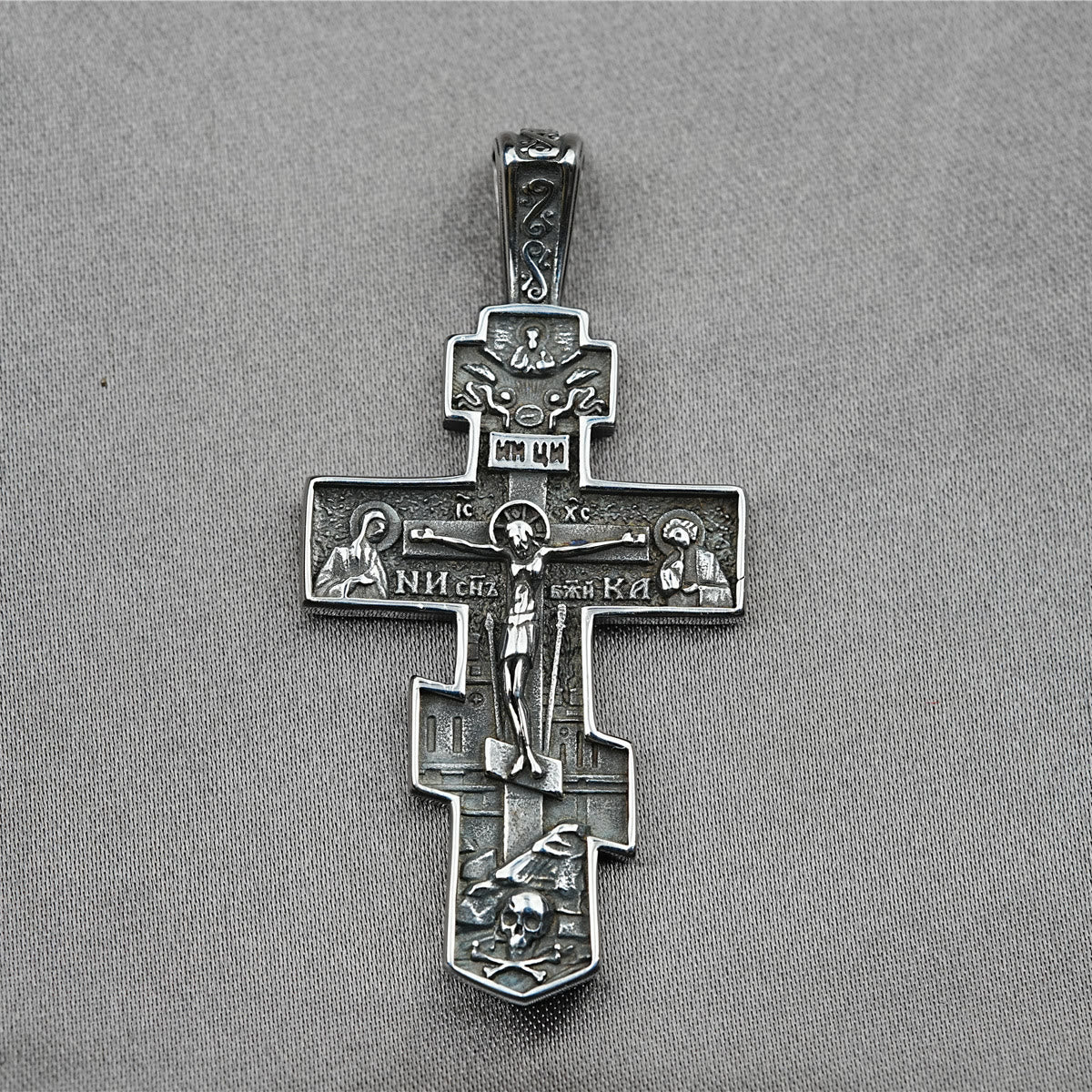 christiandiscipleshop Titanium Orthodox Jesus Crucifix Necklace Protection Jewelry