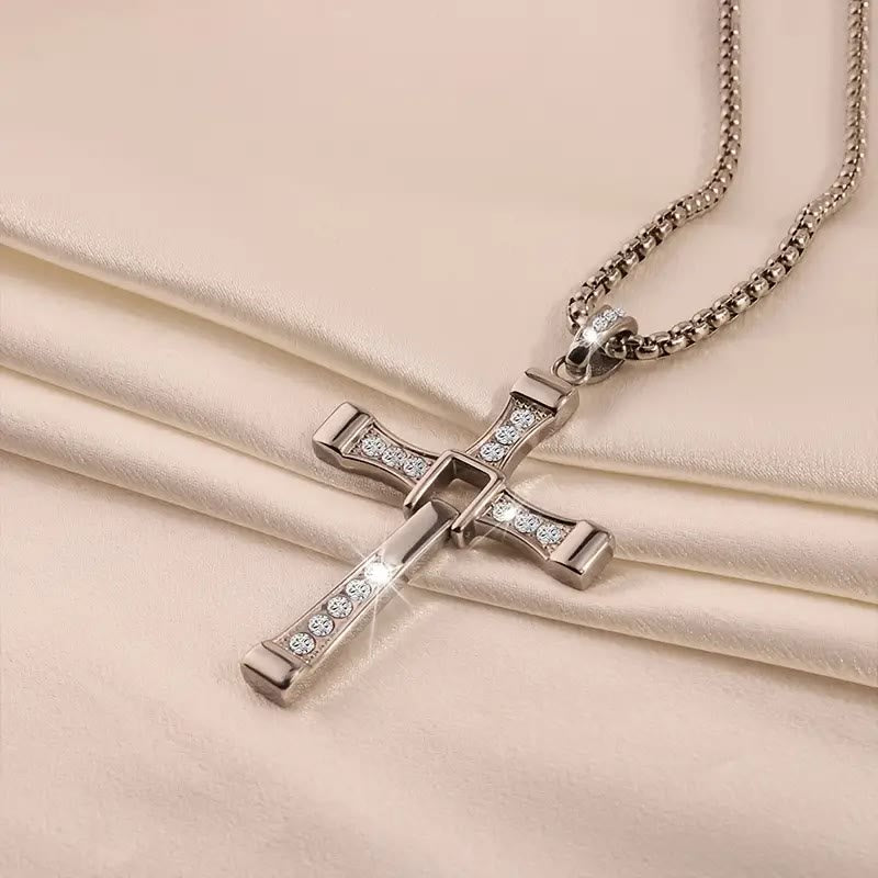 christiandiscipleshop Jewelry Cross Crystal Pendant Chain Necklace
