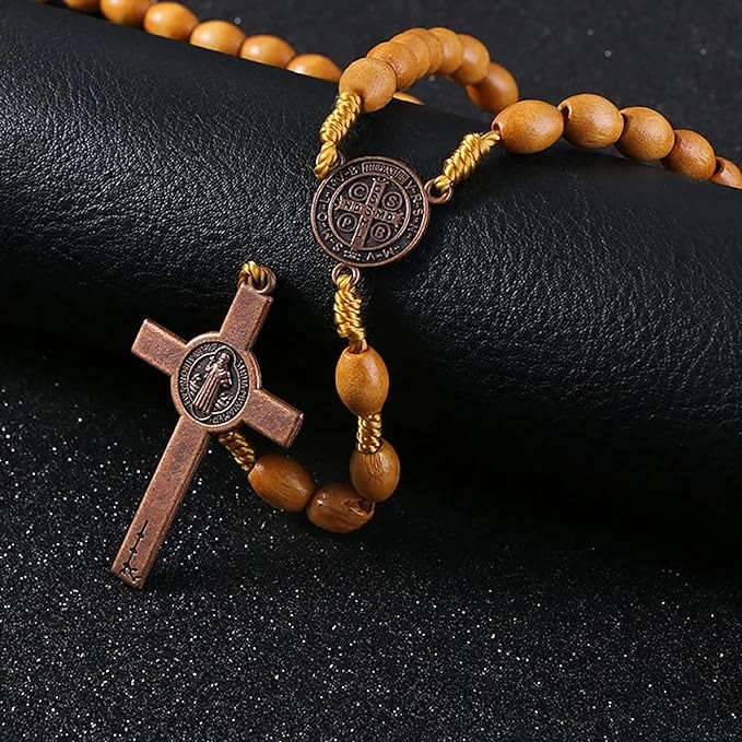 Christiandiscipleshop St. Benedict Olive Wood Prayer Rosary