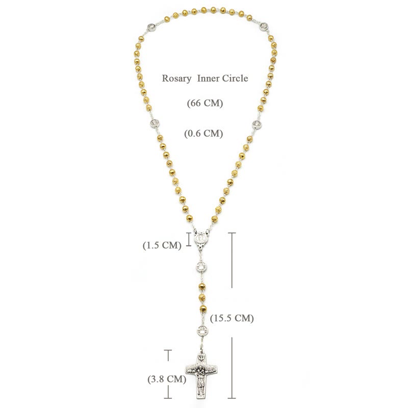 christiandiscipleshop Handmade Alloy Gold Prayer Beads with Jesus Shepherd Crucifix