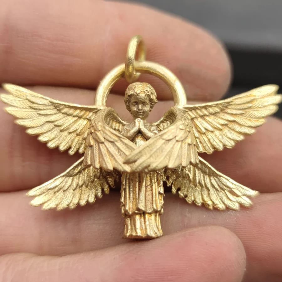 Christiandiscipleshop Praying Angel Wing Pendant Good Luck Necklace