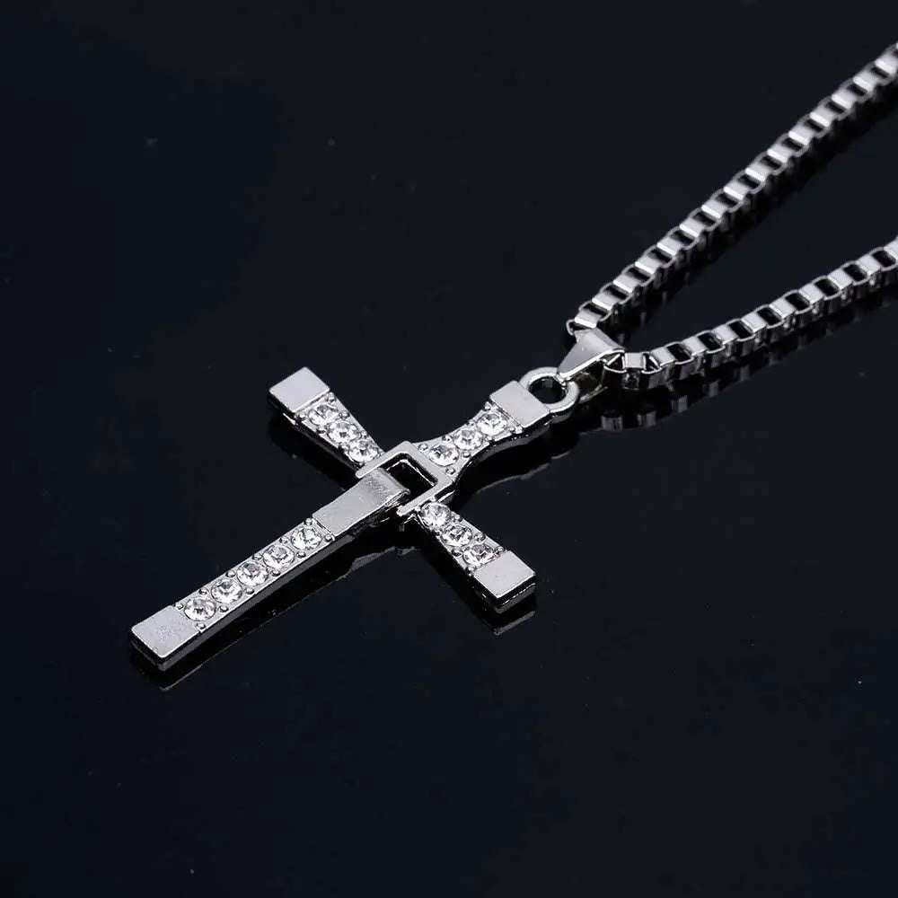 christiandiscipleshop Jewelry Cross Crystal Pendant Chain Necklace