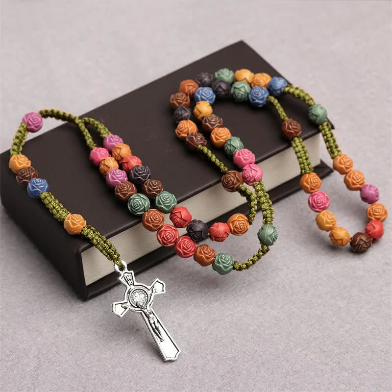 FREE Today: Multicolor Catholic Prayer Rose Beads Rosary