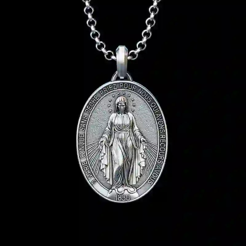Christiandiscipleshop Crafted Silver Maria Pendant Necklace Religion Jewelry