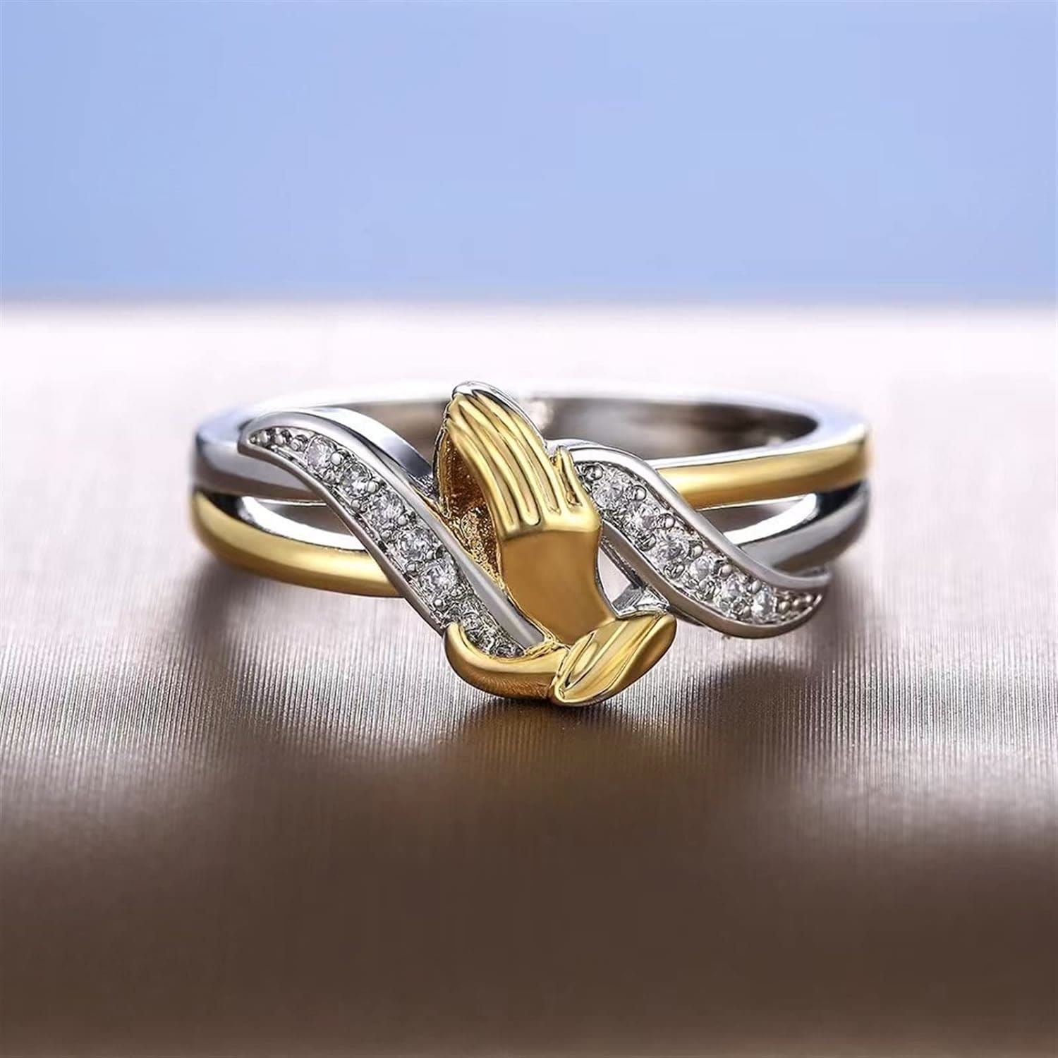 Christiandiscipleshop Praying Hands Gold & Silver Ring