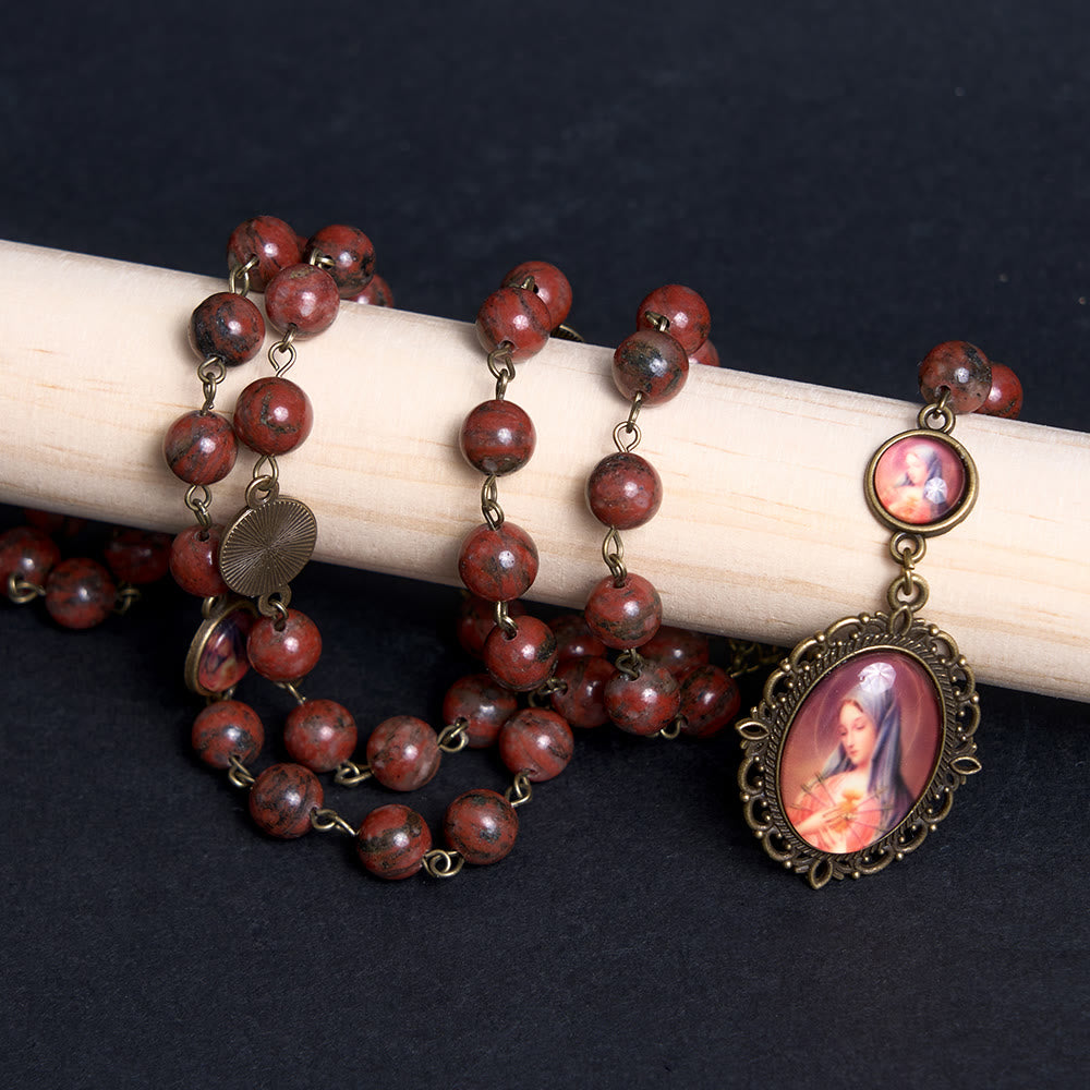 Christiandiscipleshop Our Lady Seven Sorrows Natural Sesame Stone Rosary