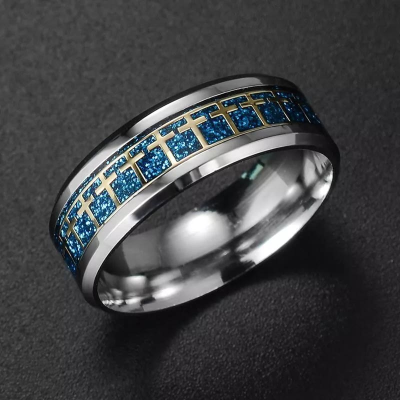 Christiandiscipleshop Shinny Jesus Cross Ring Religious Band Jewelry