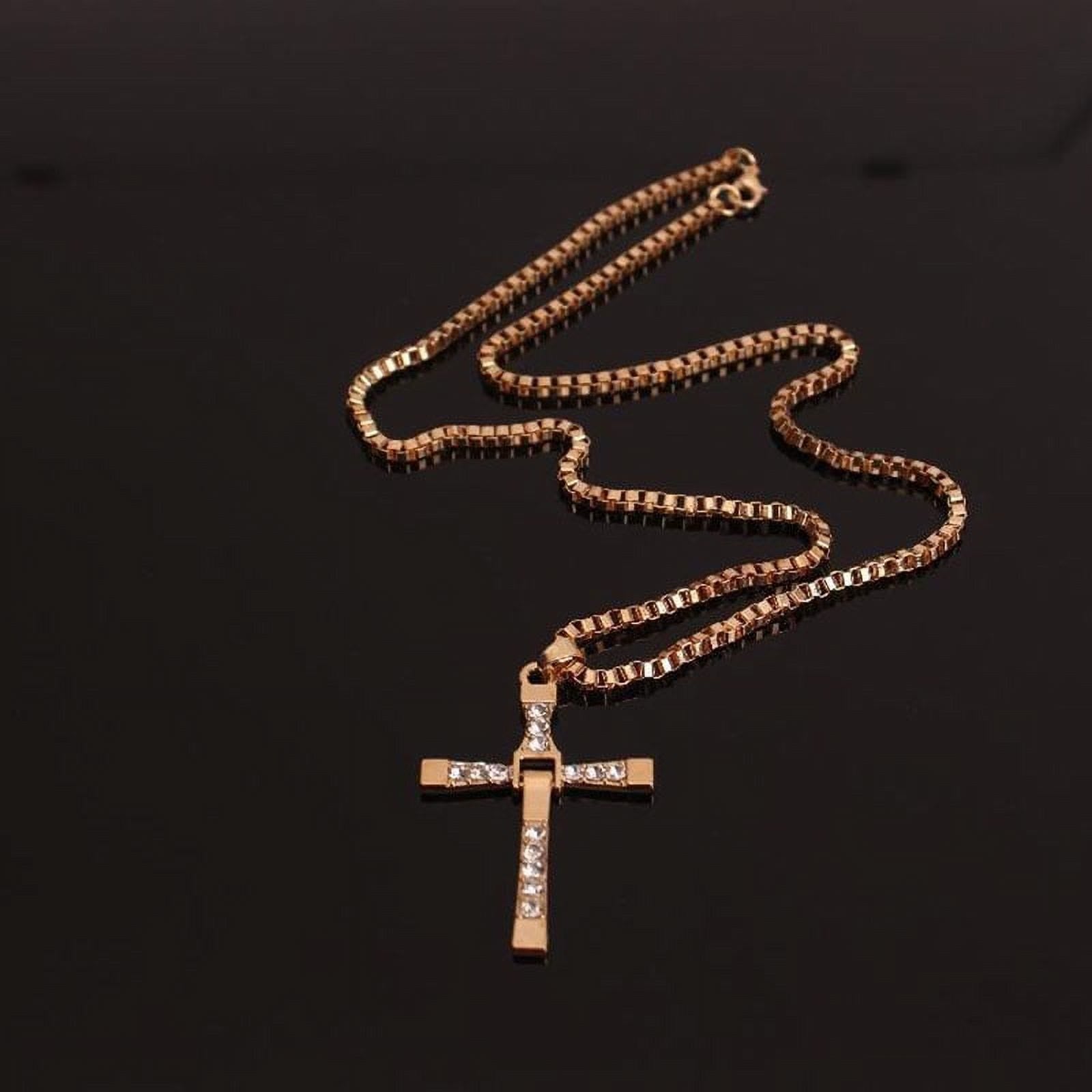 christiandiscipleshop Jewelry Cross Crystal Pendant Chain Necklace