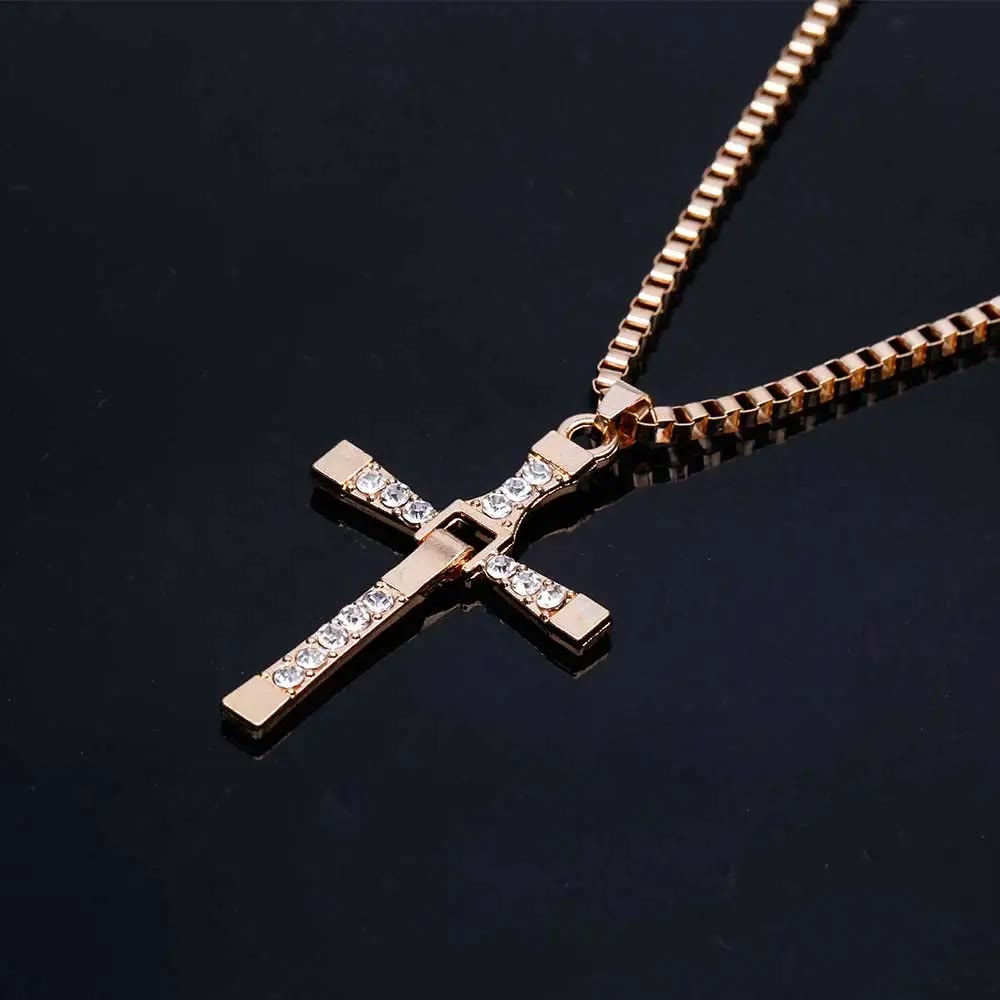 christiandiscipleshop Jewelry Cross Crystal Pendant Chain Necklace