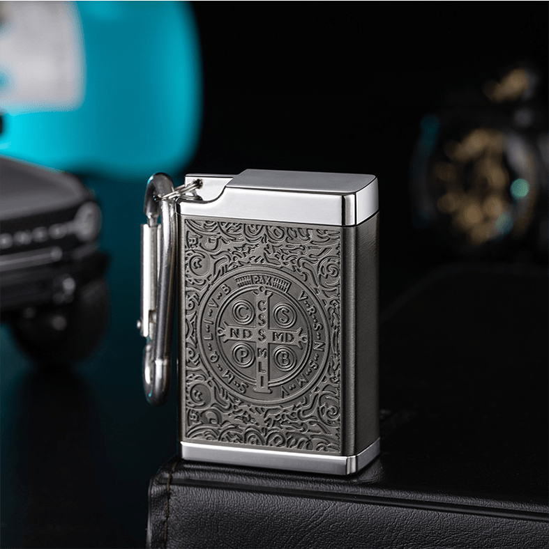 Portable St. Benedict Cross Medallion Cigarette Sealed Insulated Ashtray
