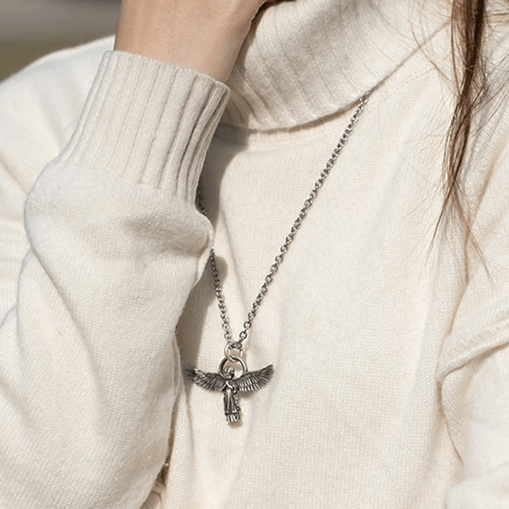 Christiandiscipleshop Spread-winged Praying Angel Protection Necklace