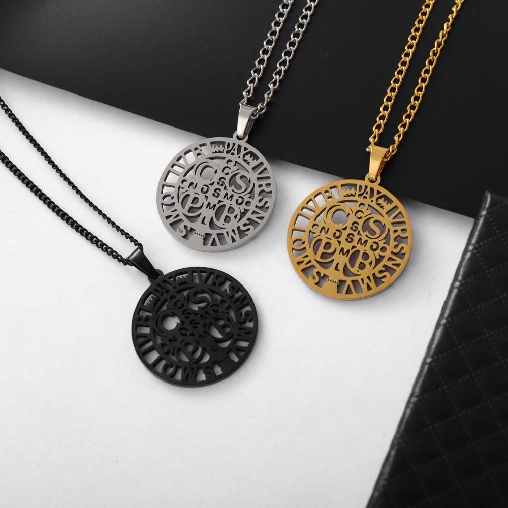 Christiandiscipleshop St. Benedict Symbol Openwork Pendant Necklace