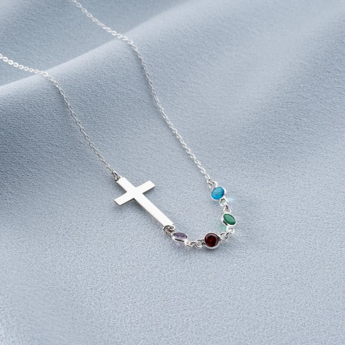 Christianartworkshop Biblical Birthstone Cross Necklace Religion Jewelry Gift