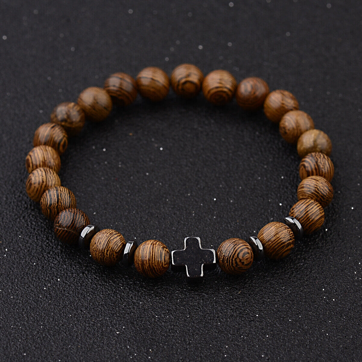 Christiandiscipleshop Cross Wooden Bead Bracelet