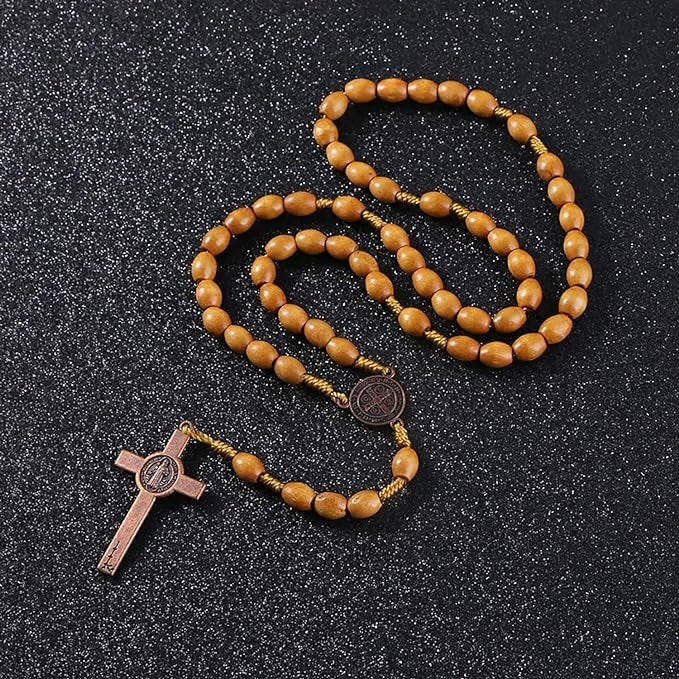 Christiandiscipleshop St. Benedict Olive Wood Prayer Rosary