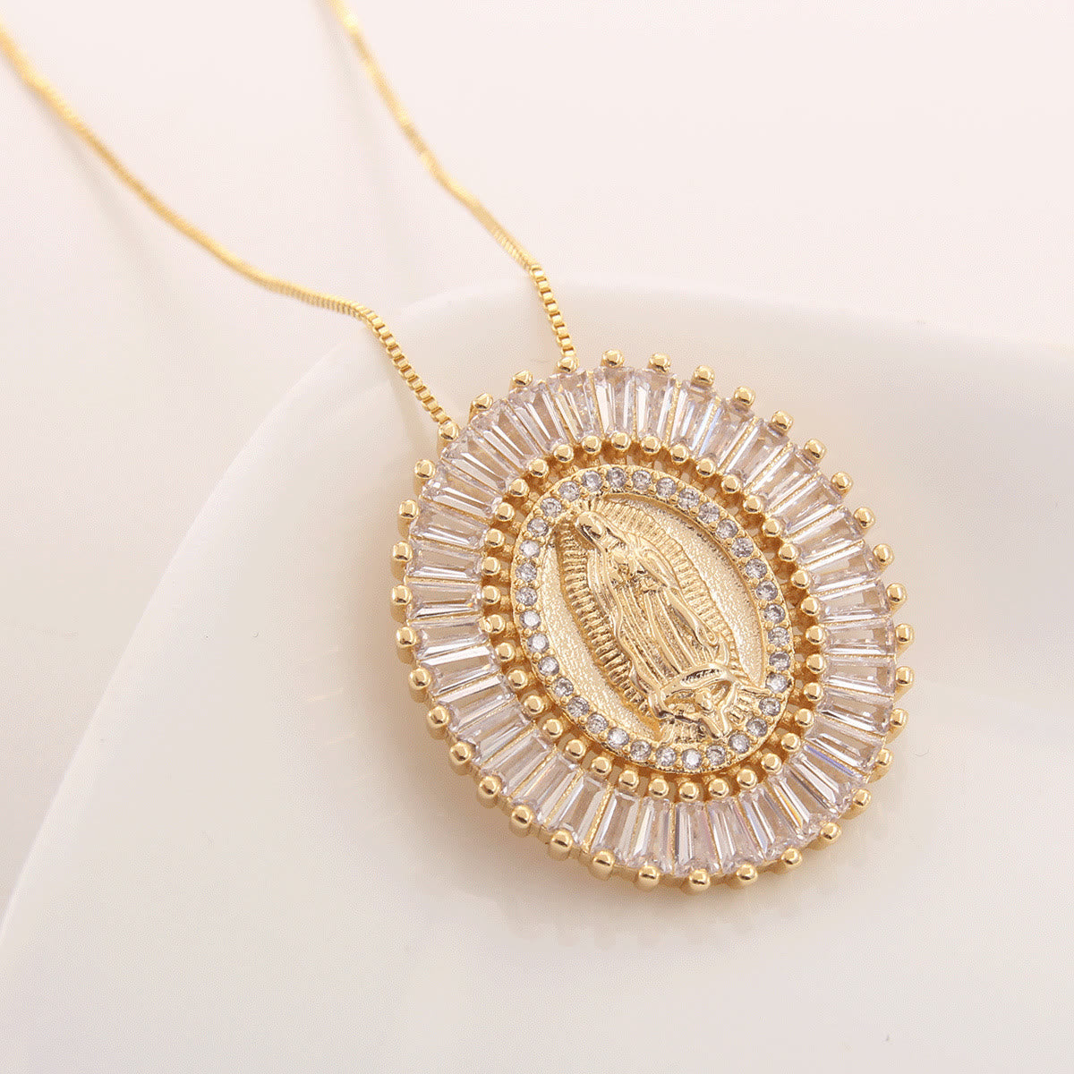 Christiandiscipleshop Our Lady of Guadalupe Zirconia Amulet Pendant Necklace