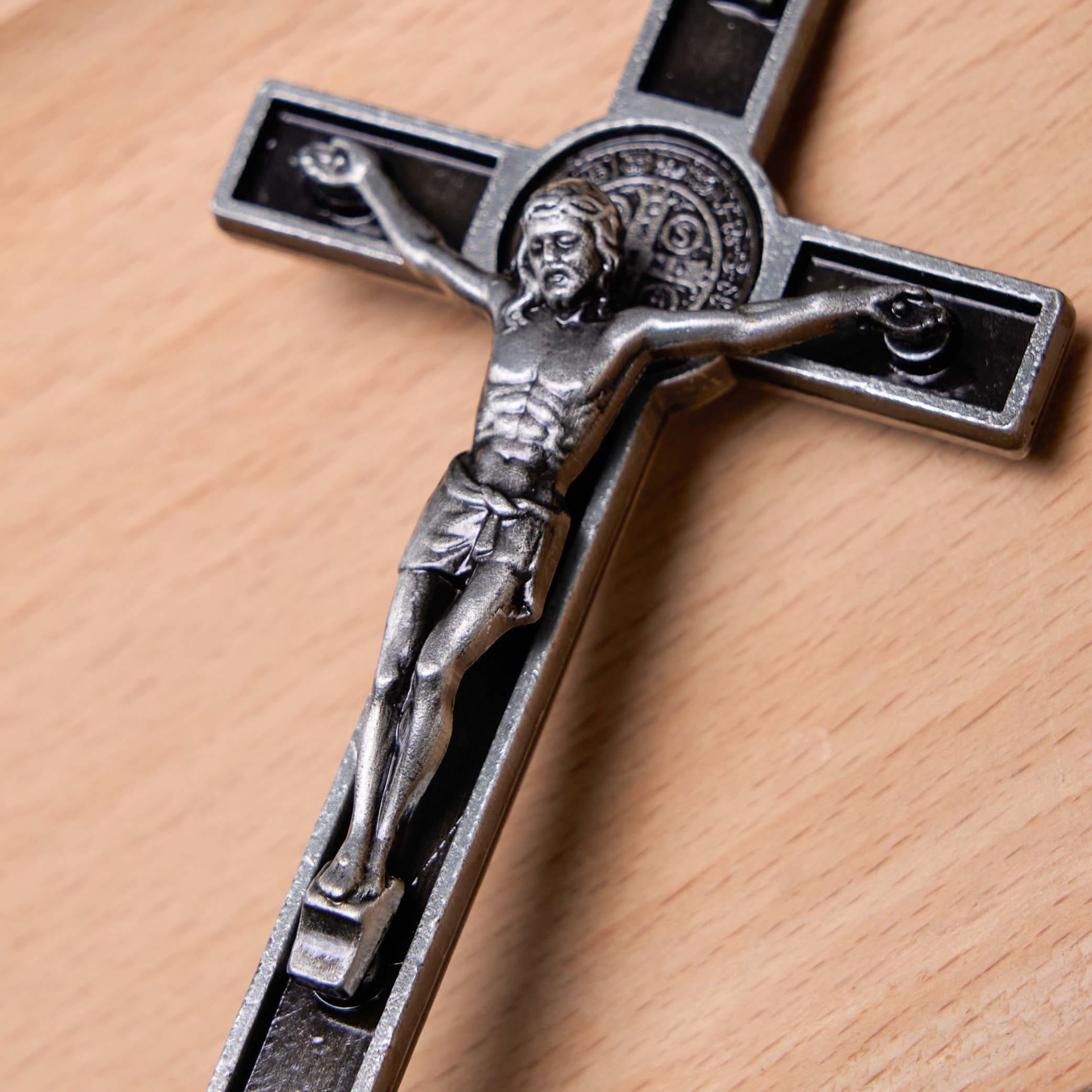 Christiandiscipleshop Classic Style Silver Bronze Alloy Crucifix Stereoscopic Desktop Ornaments