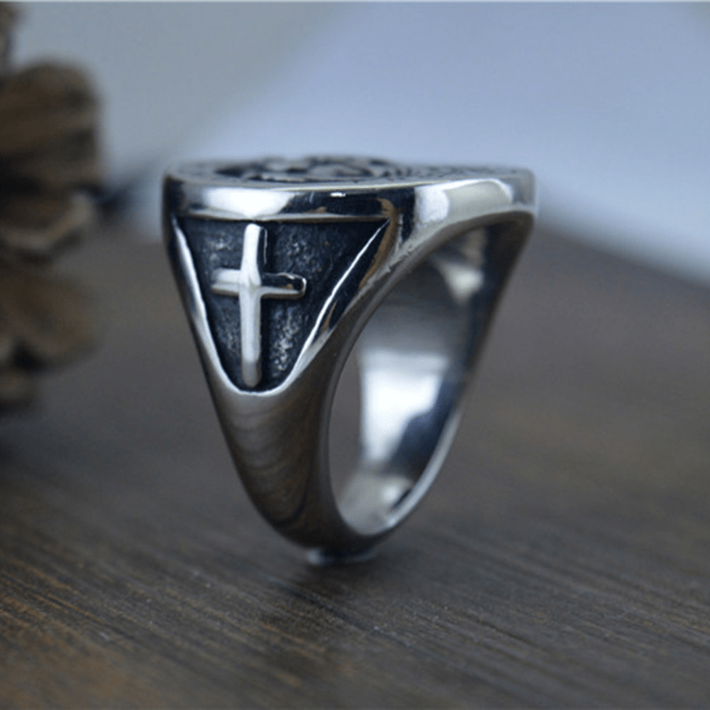 Christiandiscipleshop Saint Christopher Protect Us Medal Signet Ring