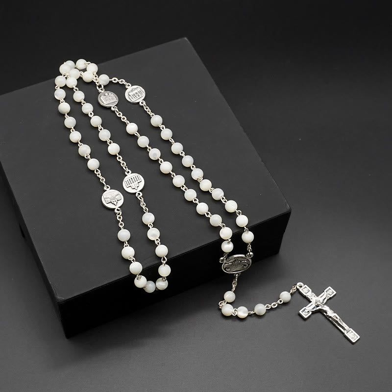 christiandiscipleshop The Four Temples Of Christ Mother-of-Pearl Rosary