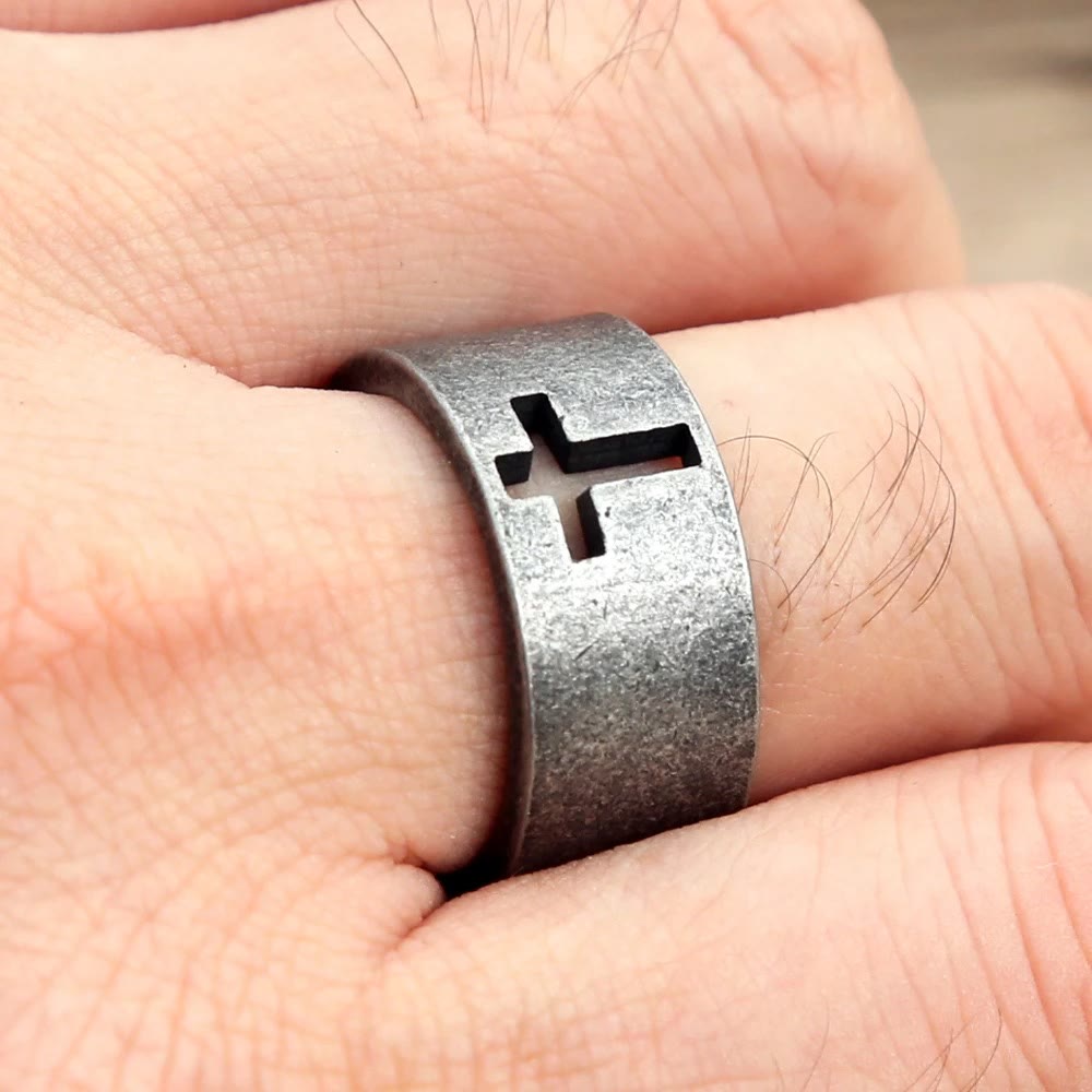 christiandiscipleshop Stainless Steel Antique Punk christiandiscipleshop Cross Ring