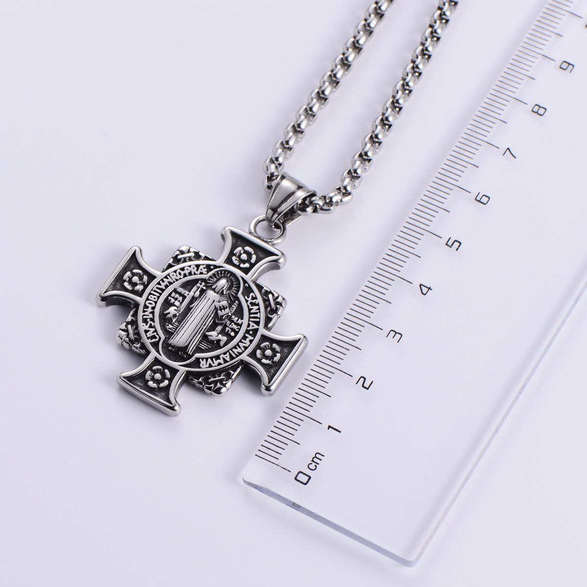 Christiandiscipleshop Saint Benedict Protection Medal Cross Pendant Necklace