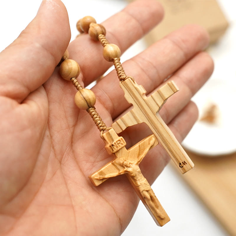 christiandiscipleshop Handmade Olive Wood Quality Praying Rosary