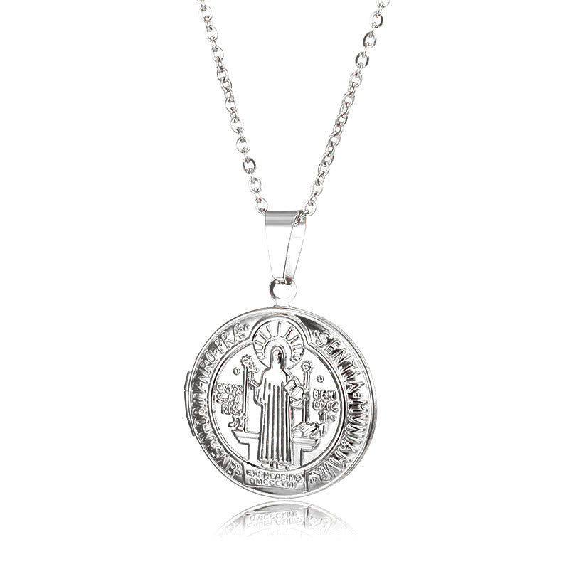 Christianartworkshop Classic St. Benedict Pendant Titanium Necklace