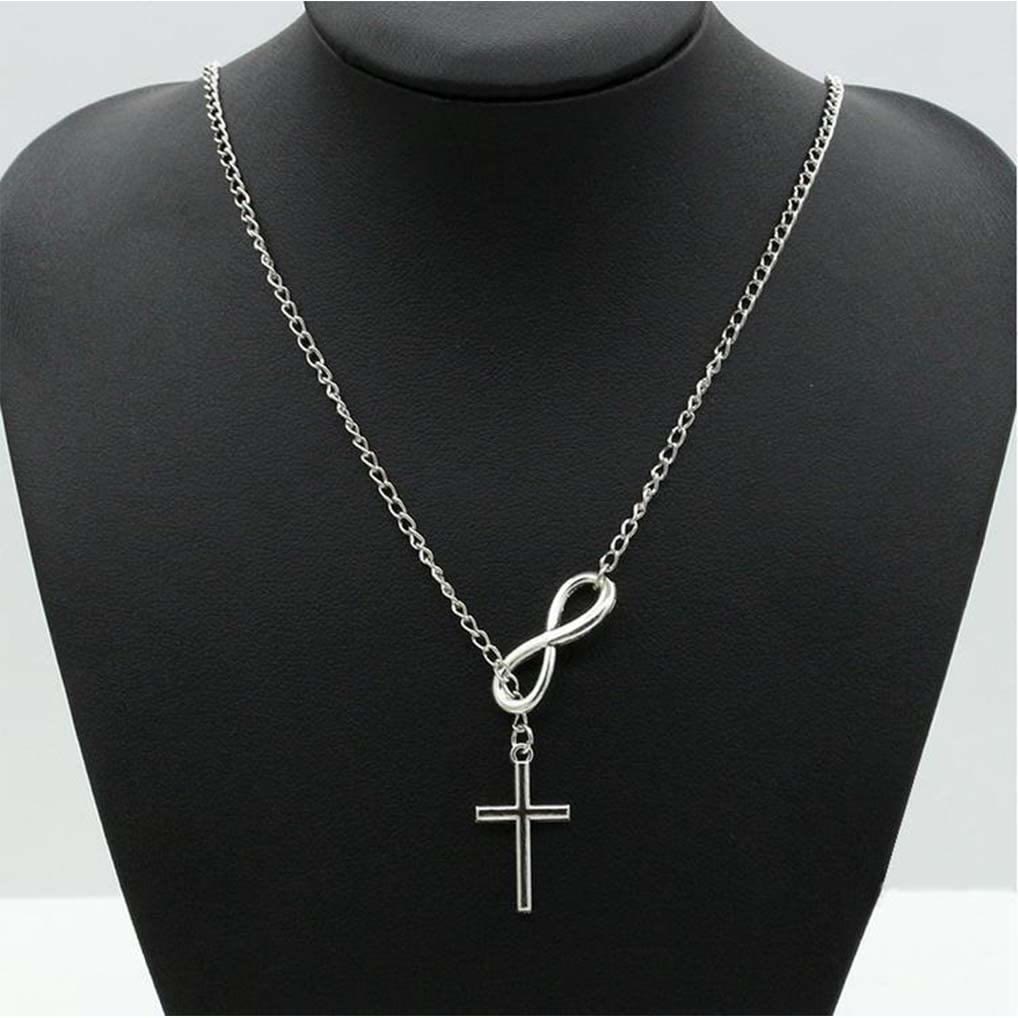 Christiandiscipleshop Eternal Infinity Symbol & Cross Silver Necklace